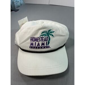 Homestead-Miami Speedway Vintage Snapback Hat White ISC Racing Cap NOS